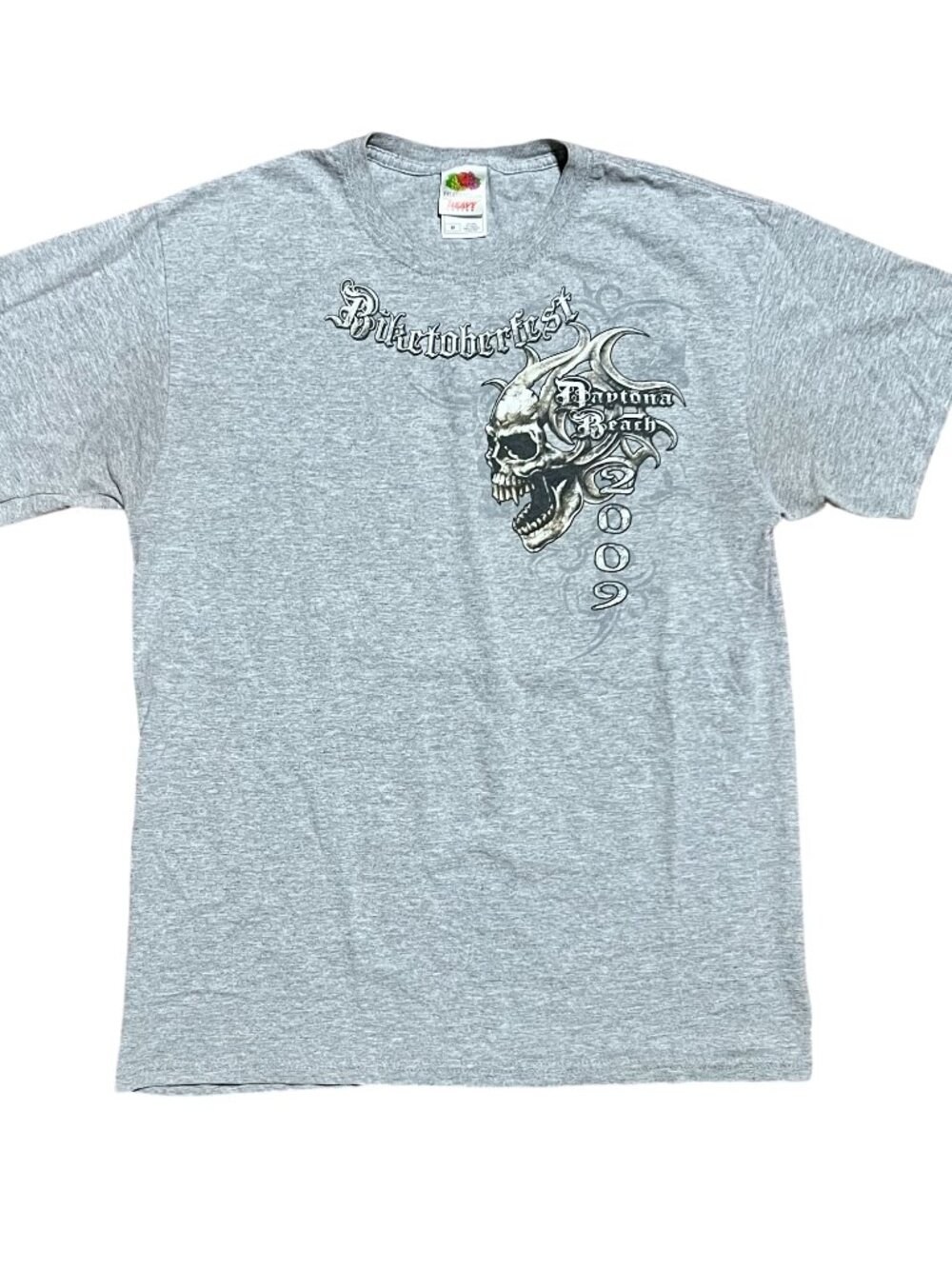Biketoberfest Daytona Beach Motorcycle 2009 Skull Graphic T-Shirt, Men's Medium